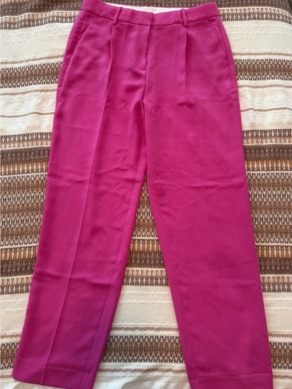 J.Crew Relaxed Drapey Crepe Trouser — Tall, Soft Azalea